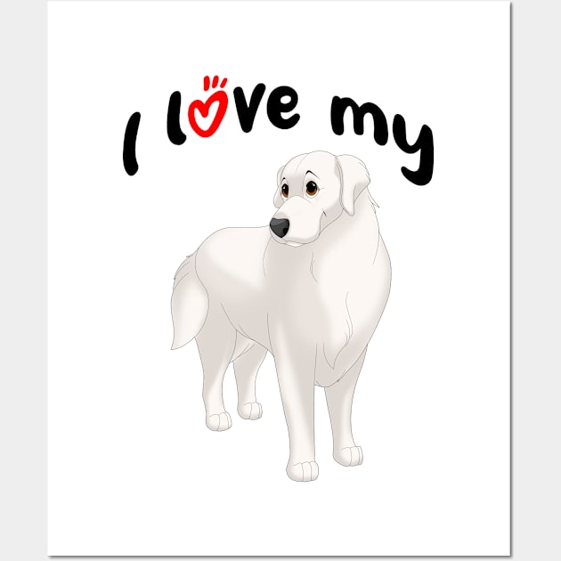 I Love My Great Pyrenees Dog Wall Art by millersye